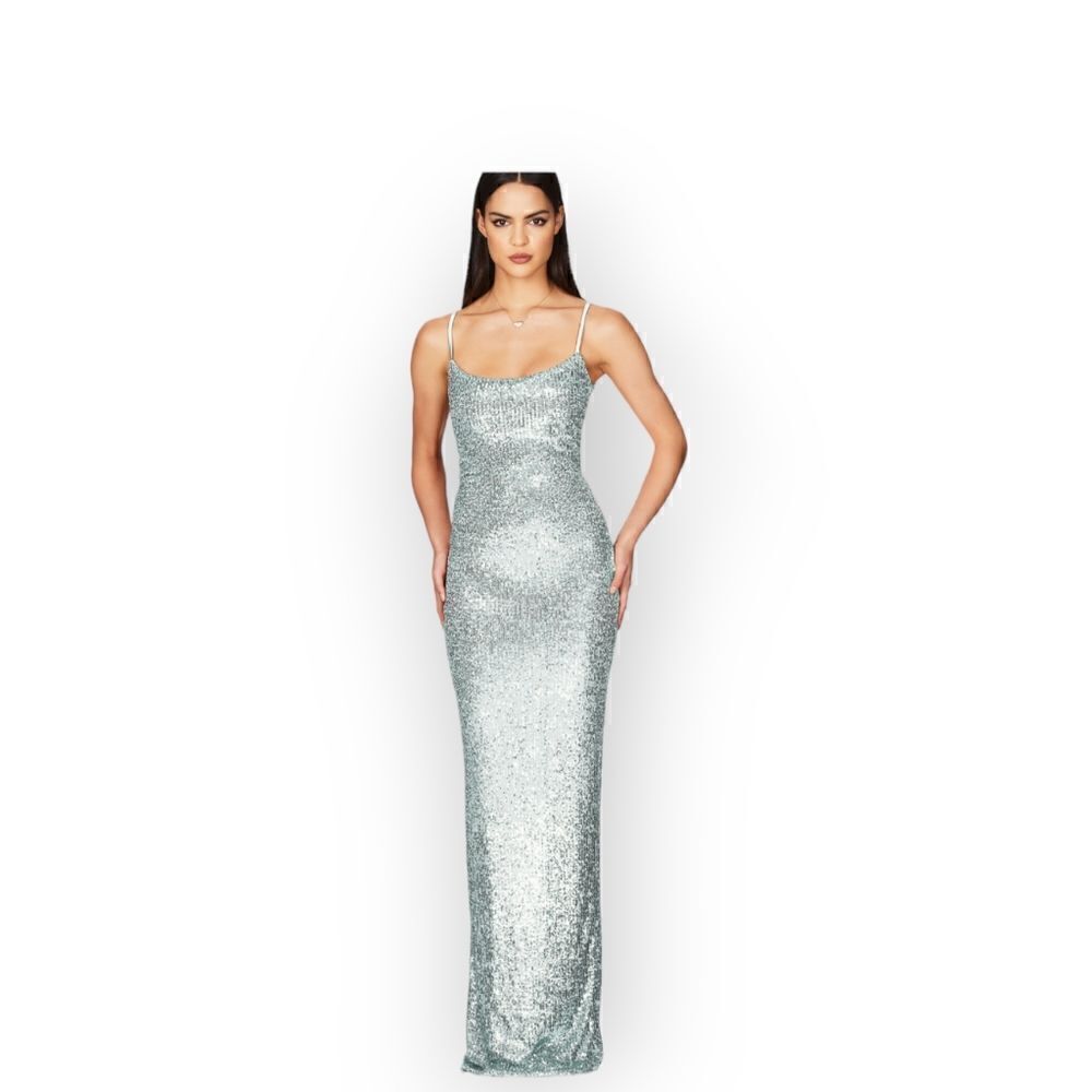 Nookie Silver Sequin Maxi Dress